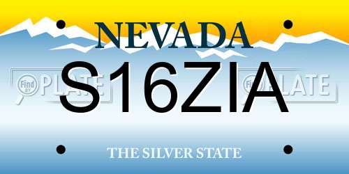 S16ZIA Nevada License Plate