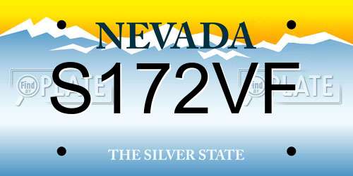 S172VF Nevada License Plate