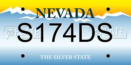 S174DS Nevada License Plate