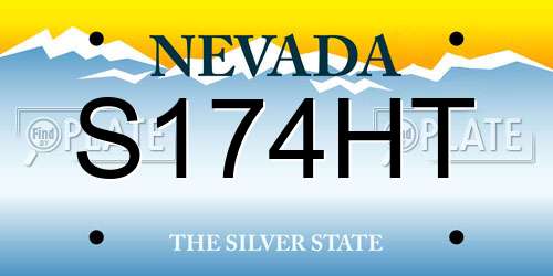 S174HT Nevada License Plate