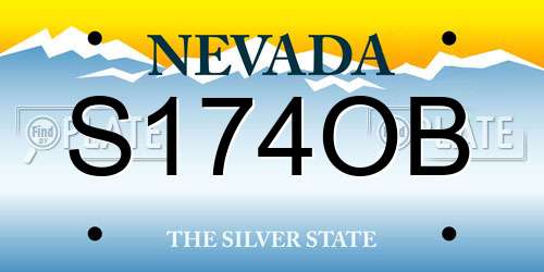 S174OB Nevada License Plate