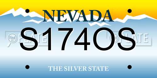 S174OS Nevada License Plate
