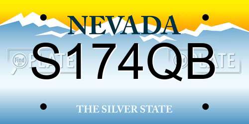 S174QB Nevada License Plate
