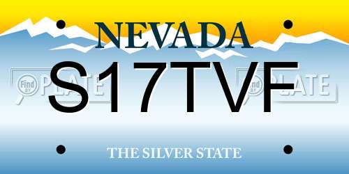 S17TVF Nevada License Plate