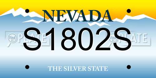 S1802S Nevada License Plate