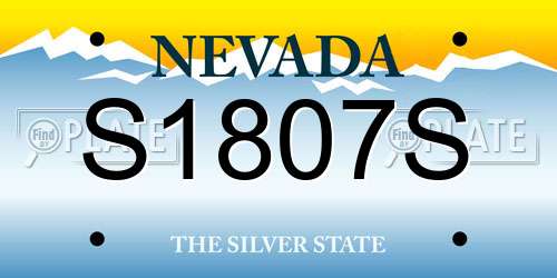 S1807S Nevada License Plate