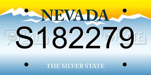 S182279 Nevada License Plate