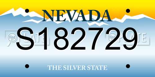 S182729 Nevada License Plate