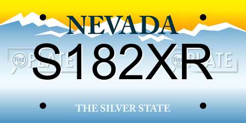S182XR Nevada License Plate