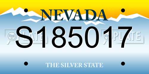 S185017 Nevada License Plate