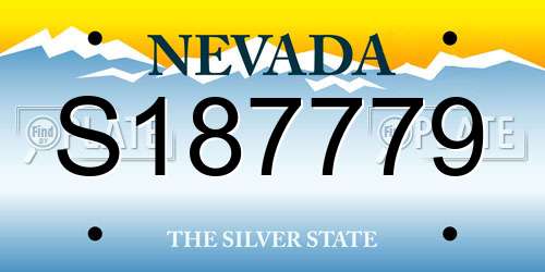 S187779 Nevada License Plate