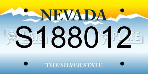 S188012 Nevada License Plate