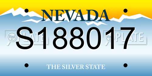 S188017 Nevada License Plate