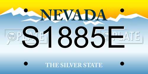 S1885E Nevada License Plate