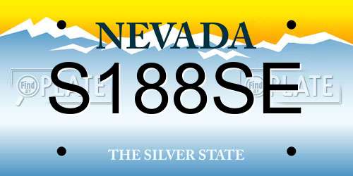 S188SE Nevada License Plate