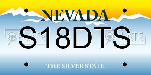 S18DTS Nevada License Plate