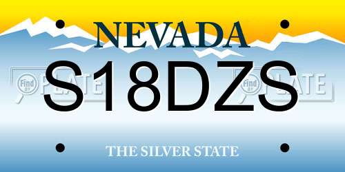 S18DZS Nevada License Plate