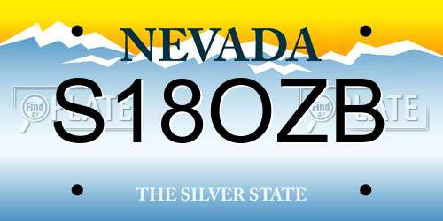 S18OZB Nevada License Plate