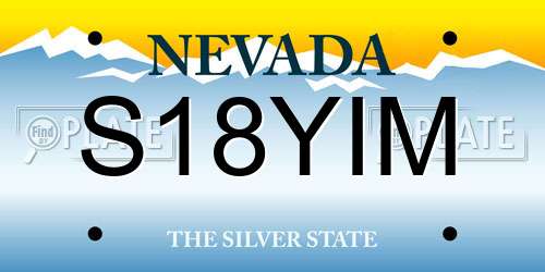 S18YIM Nevada License Plate