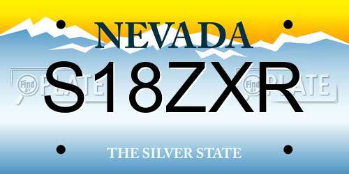 S18ZXR Nevada License Plate