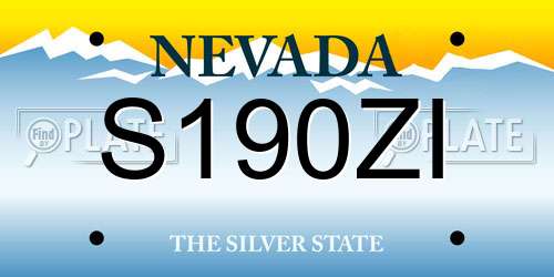 S190ZI Nevada License Plate
