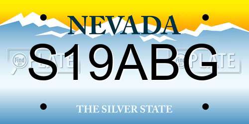 S19ABG Nevada License Plate