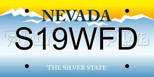 S19WFD Nevada License Plate