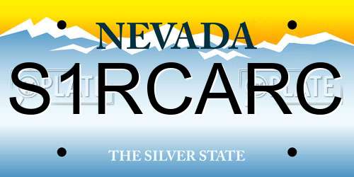 S1RCARC Nevada License Plate