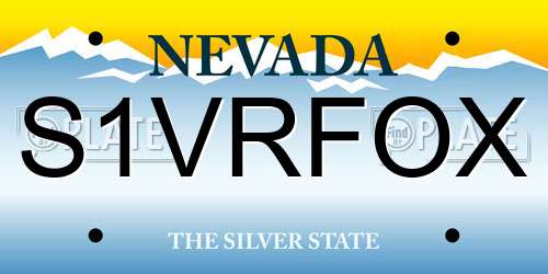 S1VRFOX Nevada License Plate