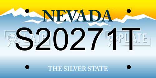 S20271T Nevada License Plate