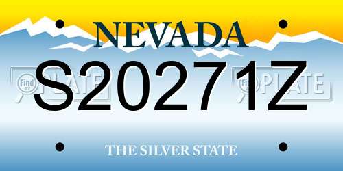 S20271Z Nevada License Plate