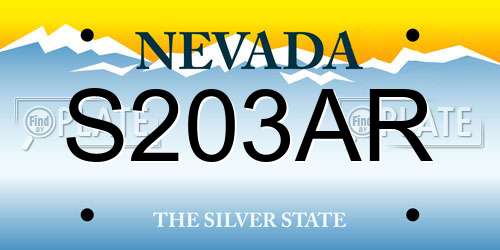 S203AR Nevada License Plate