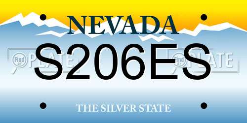 S206ES Nevada License Plate