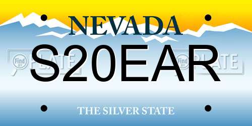 S20EAR Nevada License Plate