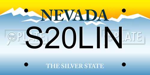 S20LIN Nevada License Plate