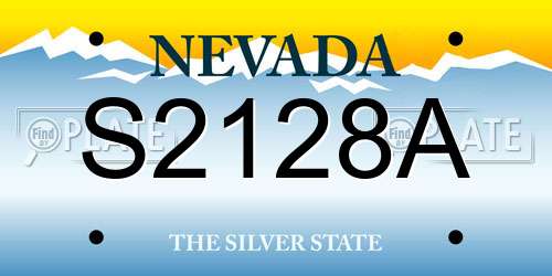 S2128A Nevada License Plate
