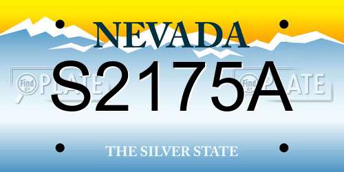 S2175A Nevada License Plate