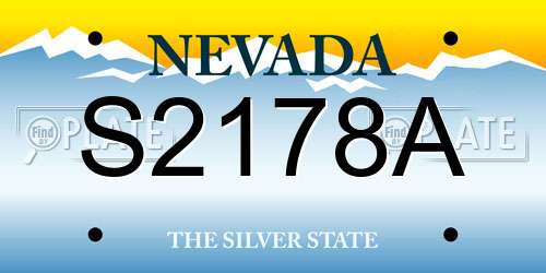 S2178A Nevada License Plate
