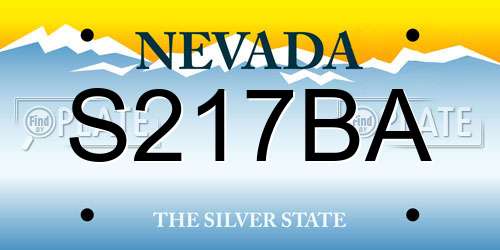 S217BA Nevada License Plate