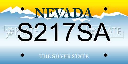 S217SA Nevada License Plate