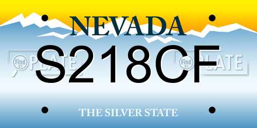 S218CF Nevada License Plate