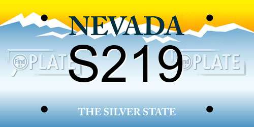 S219 Nevada License Plate