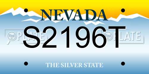S2196T Nevada License Plate