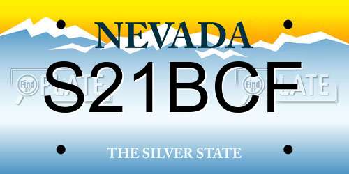 S21BCF Nevada License Plate