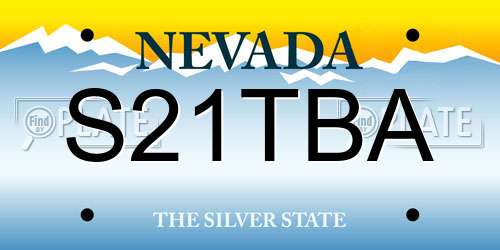 S21TBA Nevada License Plate