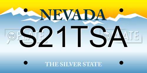 S21TSA Nevada License Plate