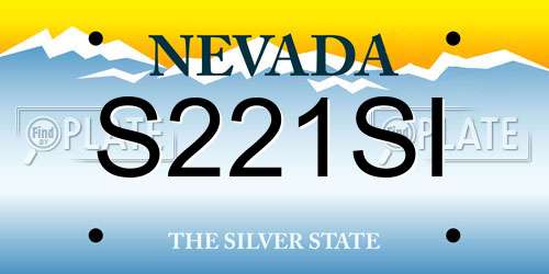 S221SI Nevada License Plate
