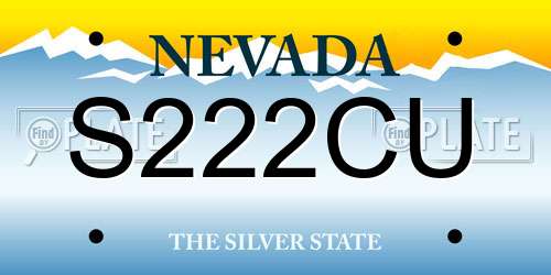 S222CU Nevada License Plate