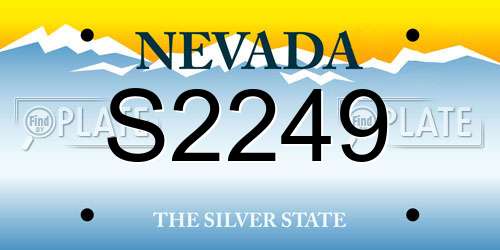 S2249 Nevada License Plate