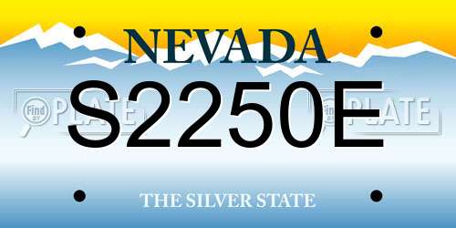 S2250E Nevada License Plate